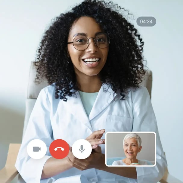 Equipe de home care conectada ao paciente